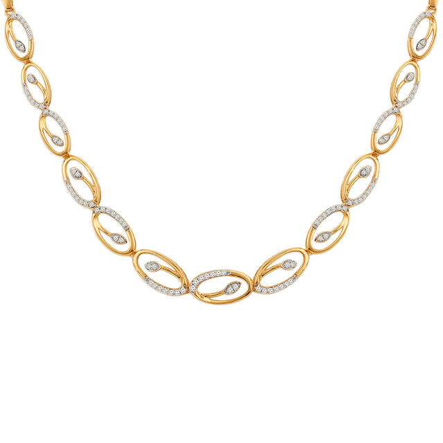 Tanishq 18KT Diamond Necklace Set for Women 2