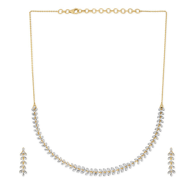Tanishq 18KT Diamond Necklace Set for Women 