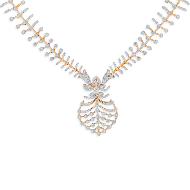 Tanishq 18KT Diamond Necklace Set for Women 2
