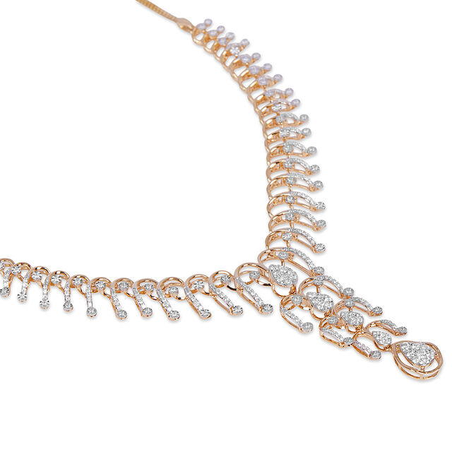 Tanishq 18KT Diamond Necklace Set for Women 2