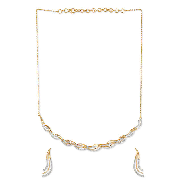 Tanishq 18KT Diamond Necklace Set for Women 