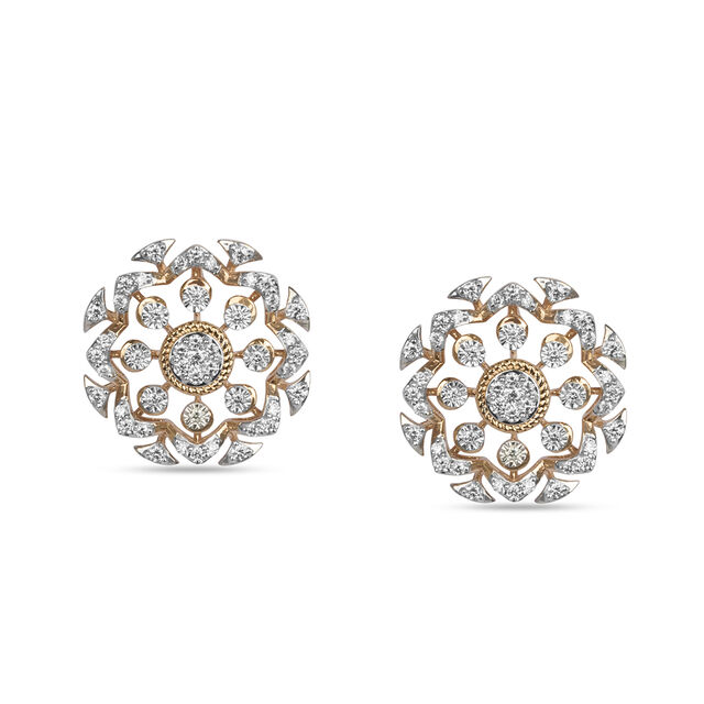 Tanishq 18KT Diamond Pendant and Earrings Set for Women 2