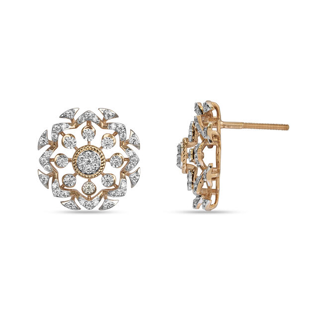 Tanishq 18KT Diamond Pendant and Earrings Set for Women 3