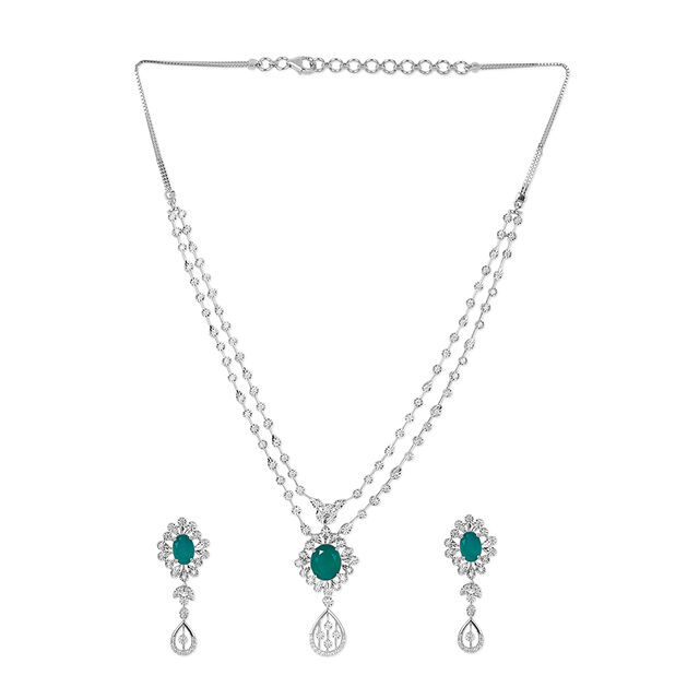 Tanishq 18KT Diamond Necklace Set for Women 