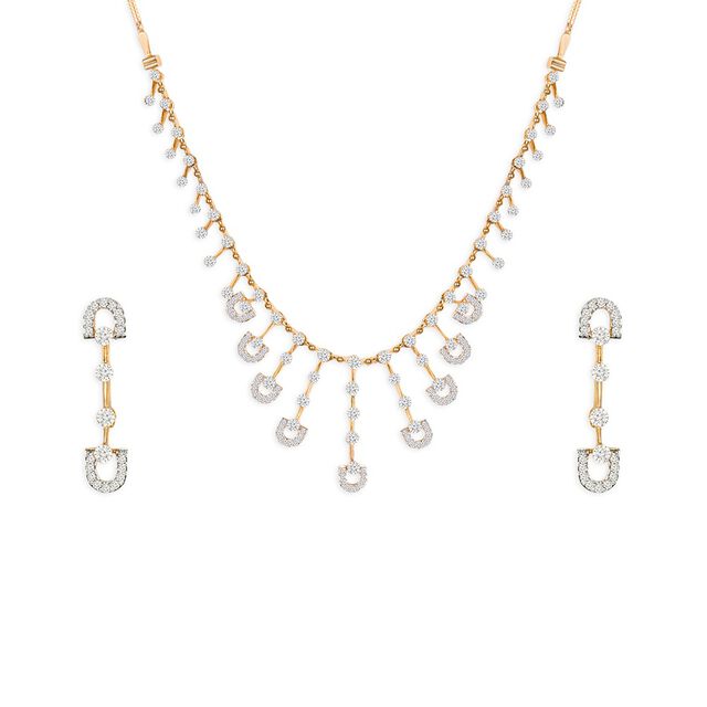 Gleaming Grandeur Diamond Necklace Set 3