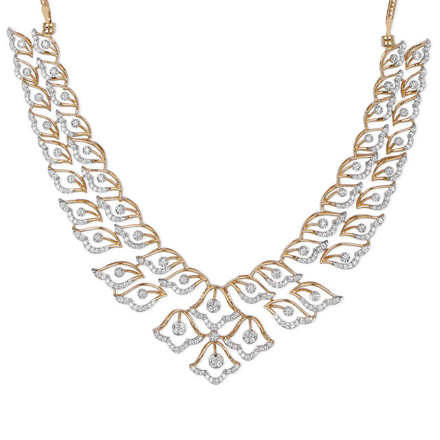 Tanishq 18KT Diamond Necklace Set for Women 2