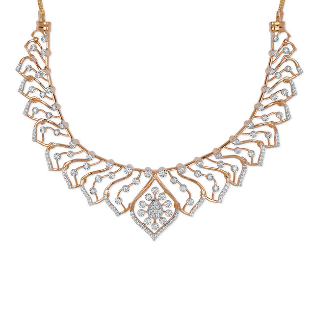Tanishq 18KT Diamond Necklace Set for Women 2