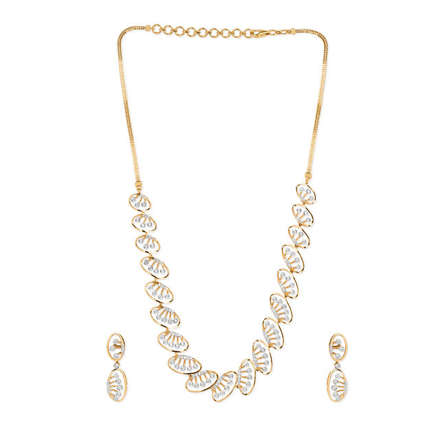 Tanishq 18KT Diamond Necklace Set for Women 