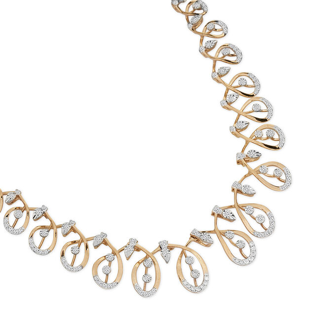 Tanishq 18KT Diamond Necklace Set for Women 2