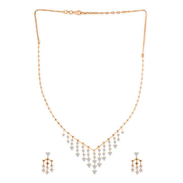 Tanishq 18KT Diamond Necklace Set for Women