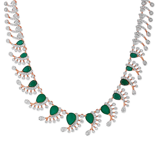 Tanishq 18KT Diamond Necklace Set for Women 2