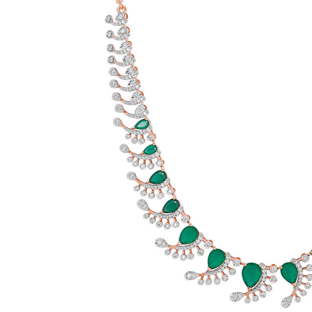 Tanishq 18KT Diamond Necklace Set for Women 3