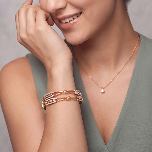 Tanishq 18KT Diamond Bangle for Women 2