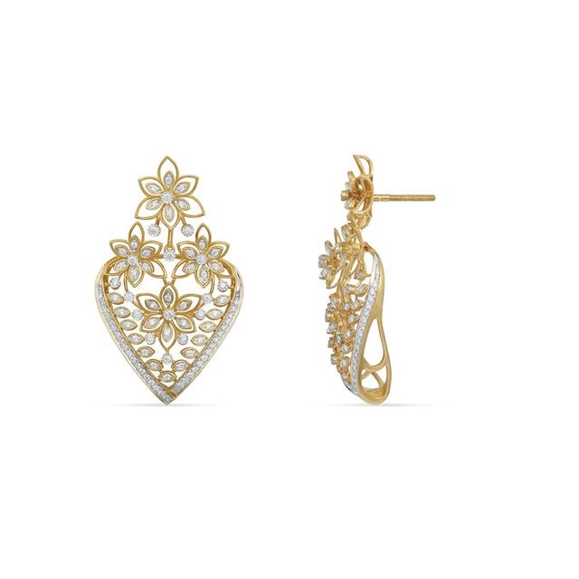 Tanishq 18KT Diamond Pendant and Earrings Set 3
