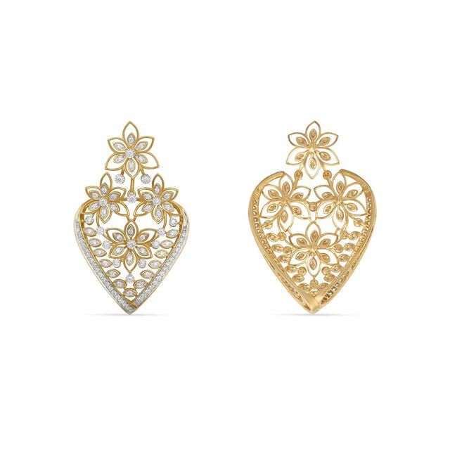 Tanishq 18KT Diamond Pendant and Earrings Set 4
