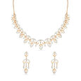 DualTone Diamond Elegance Necklace Set 