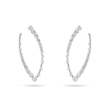 Dual Harmony Diamond Hoop Earrings
