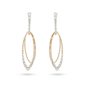 Gold arch and diamond orbit earrings