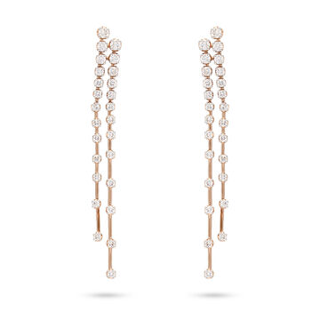Rose-Gold Diamond Cascade Earrings