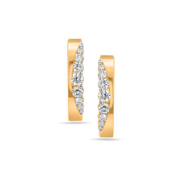 Sparkling Arc Diamond Hoops