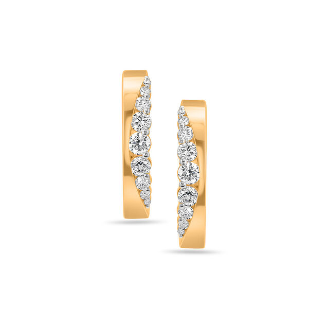Sparkling Arc Diamond Hoops 