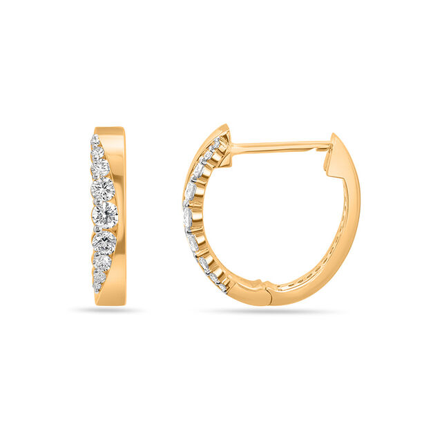 Sparkling Arc Diamond Hoops 2