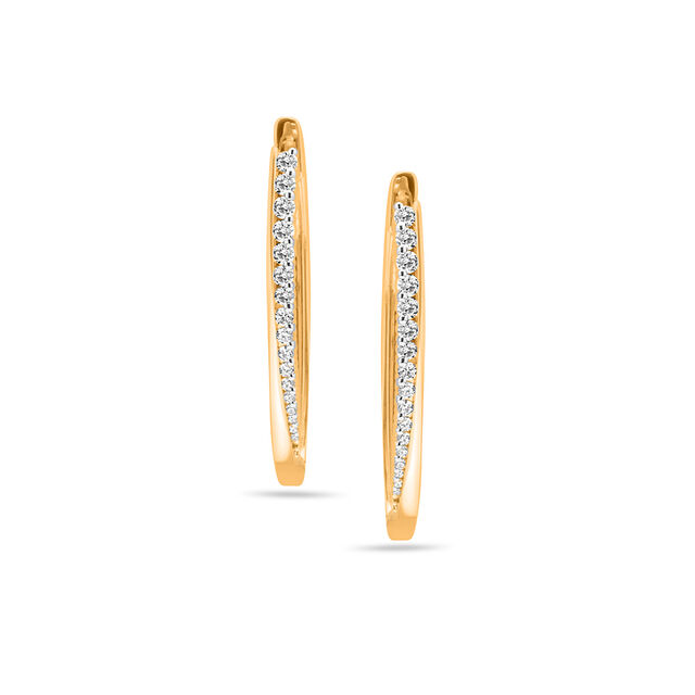 Rose Gold Diamond Curve Earrings 