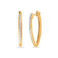 Rose Gold Diamond Curve Earrings 2