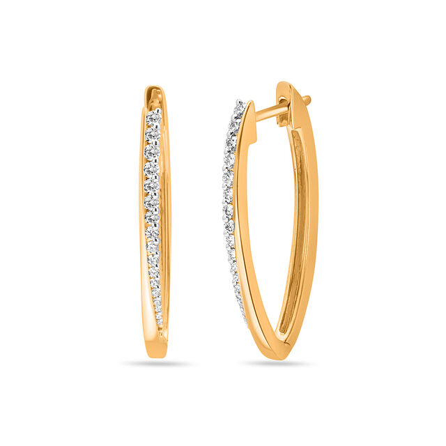 Rose Gold Diamond Curve Earrings 2