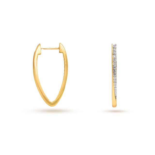 Diamond Arc Hoop Earrings 