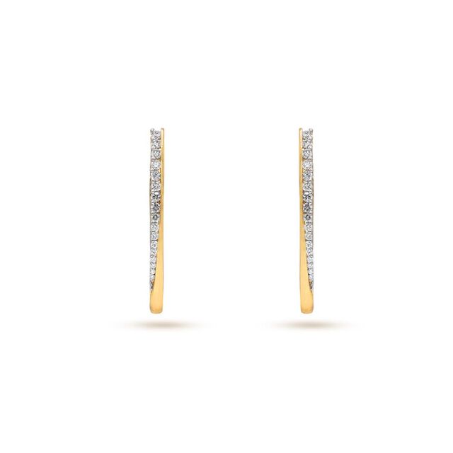Diamond Arc Hoop Earrings 2