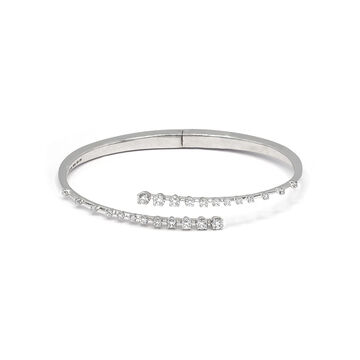 White Gold & Diamond Open Bangle