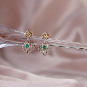 Elegant Emerald Diamond Drops