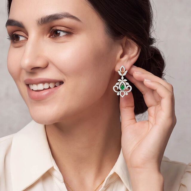 Elegant Emerald Diamond Drops 2