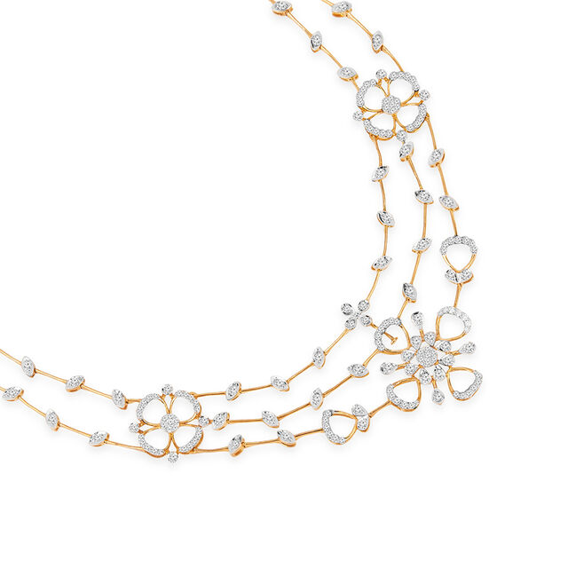 18 Kt  White Gold Neckwear With Round Diamond For Women In Wedding Category 3