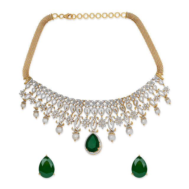 Tanishq 18KT Diamond Necklace for Women 