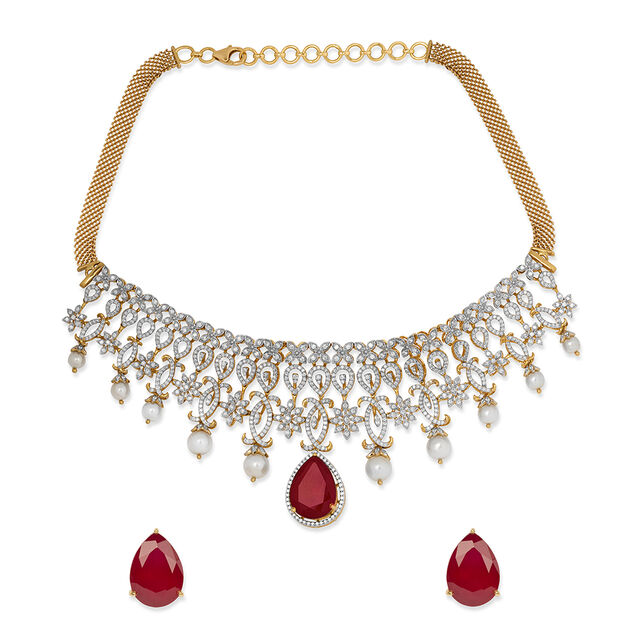 Tanishq 18KT Diamond Necklace for Women 2
