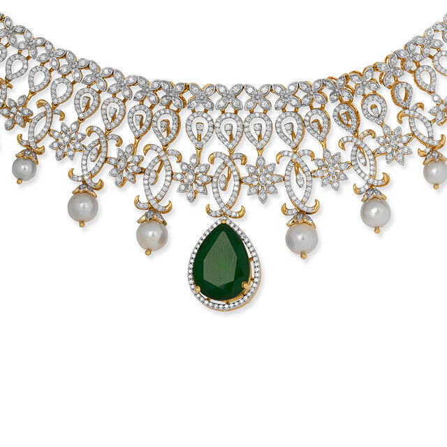 Tanishq 18KT Diamond Necklace for Women 3