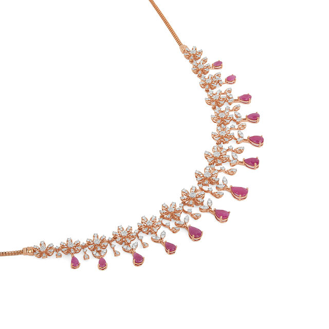 Tanishq 18KT Diamond Necklace Set for Women 3
