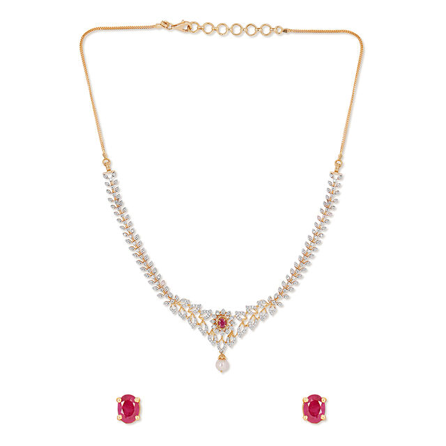 Tanishq 18KT Diamond Necklace for Women 