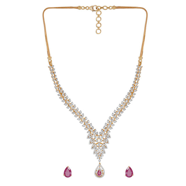 Tanishq 18KT Diamond Necklace for Women 