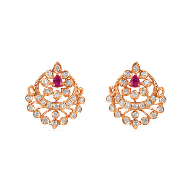 Glimmering Rose Gold Studs 