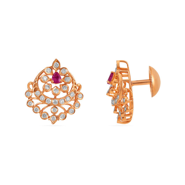 Glimmering Rose Gold Studs 2