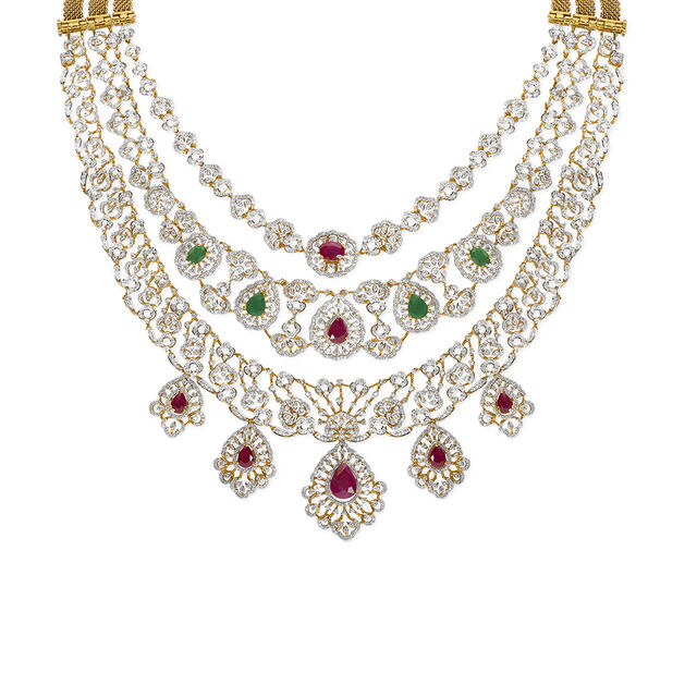 Tanishq 18KT Diamond Necklace Set for Women 2
