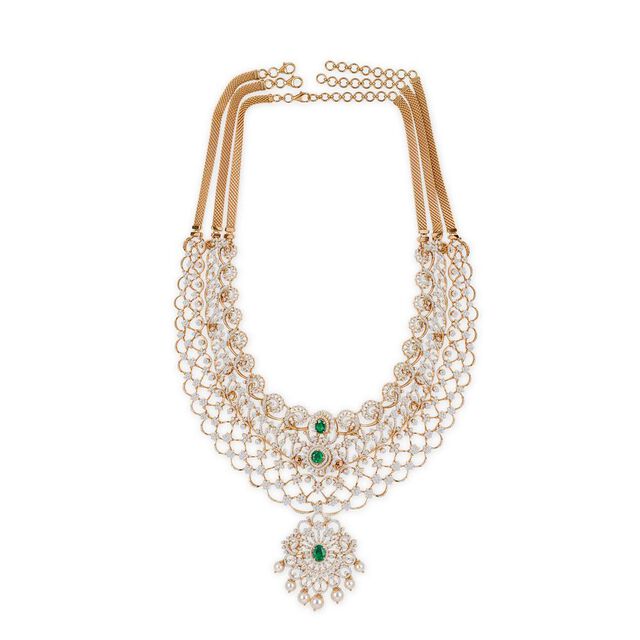 Tanishq 18KT Diamond Necklace Set for Women 