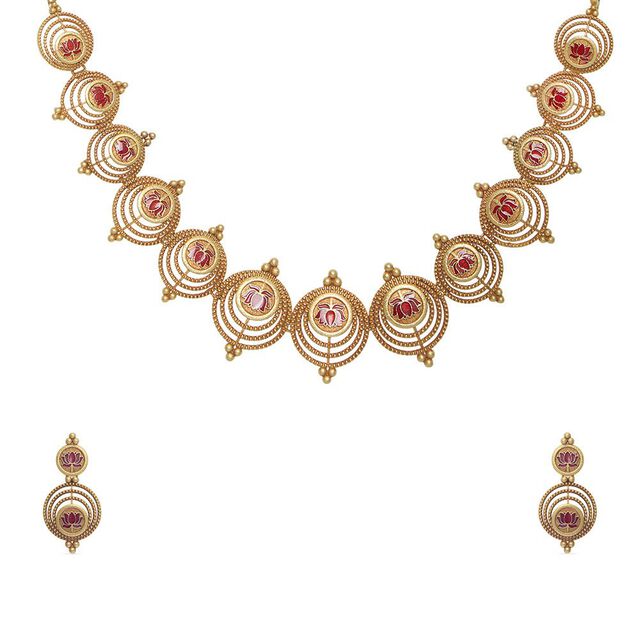 Tanishq 18KT Gold Necklace Set 