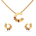 Exquisite Gold Pendant and Earring Set,,hi-res 