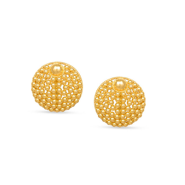Exquisite Rawa Work Gold Stud Earrings 