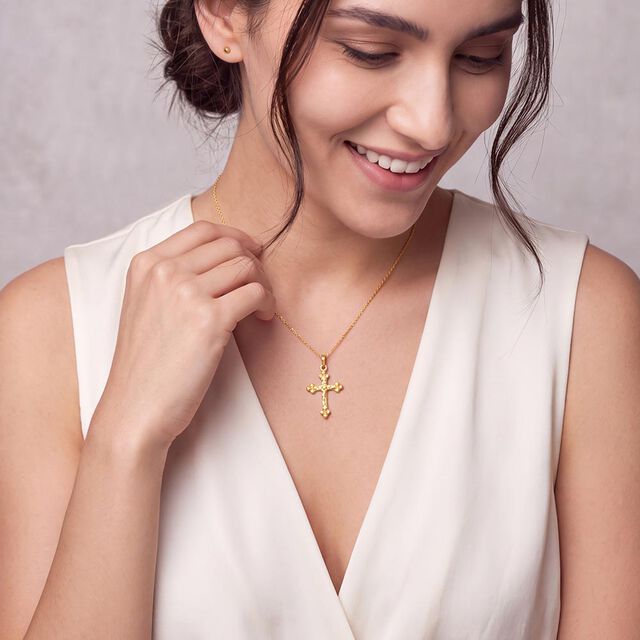 Beautiful 22 Karat Yellow Gold Cross Pendant 2