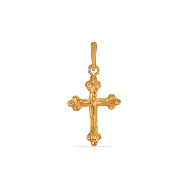 Beautiful 22 Karat Yellow Gold Cross Pendant 